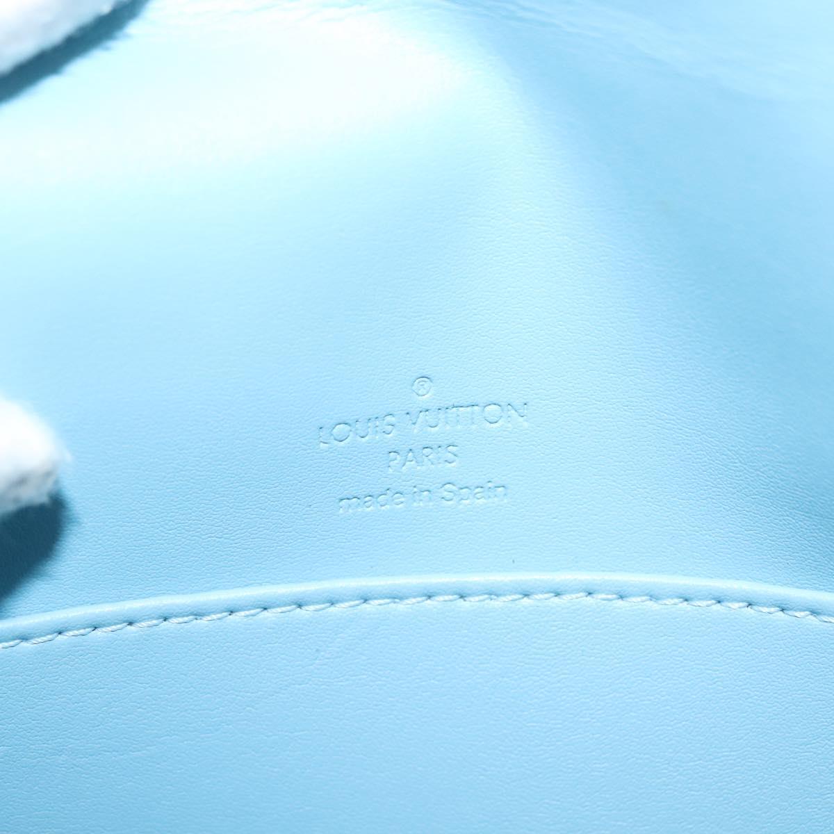LOUIS VUITTON Monogram Vernis Thompson Street Bag Baby Blue M91009 Auth ep10278