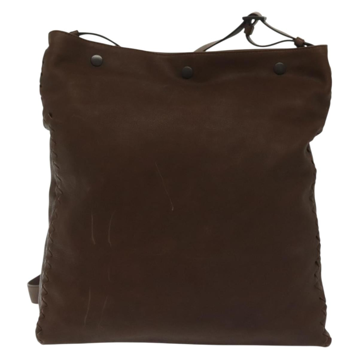 BOTTEGA VENETA Shoulder Bag Leather Brown Auth ep10281