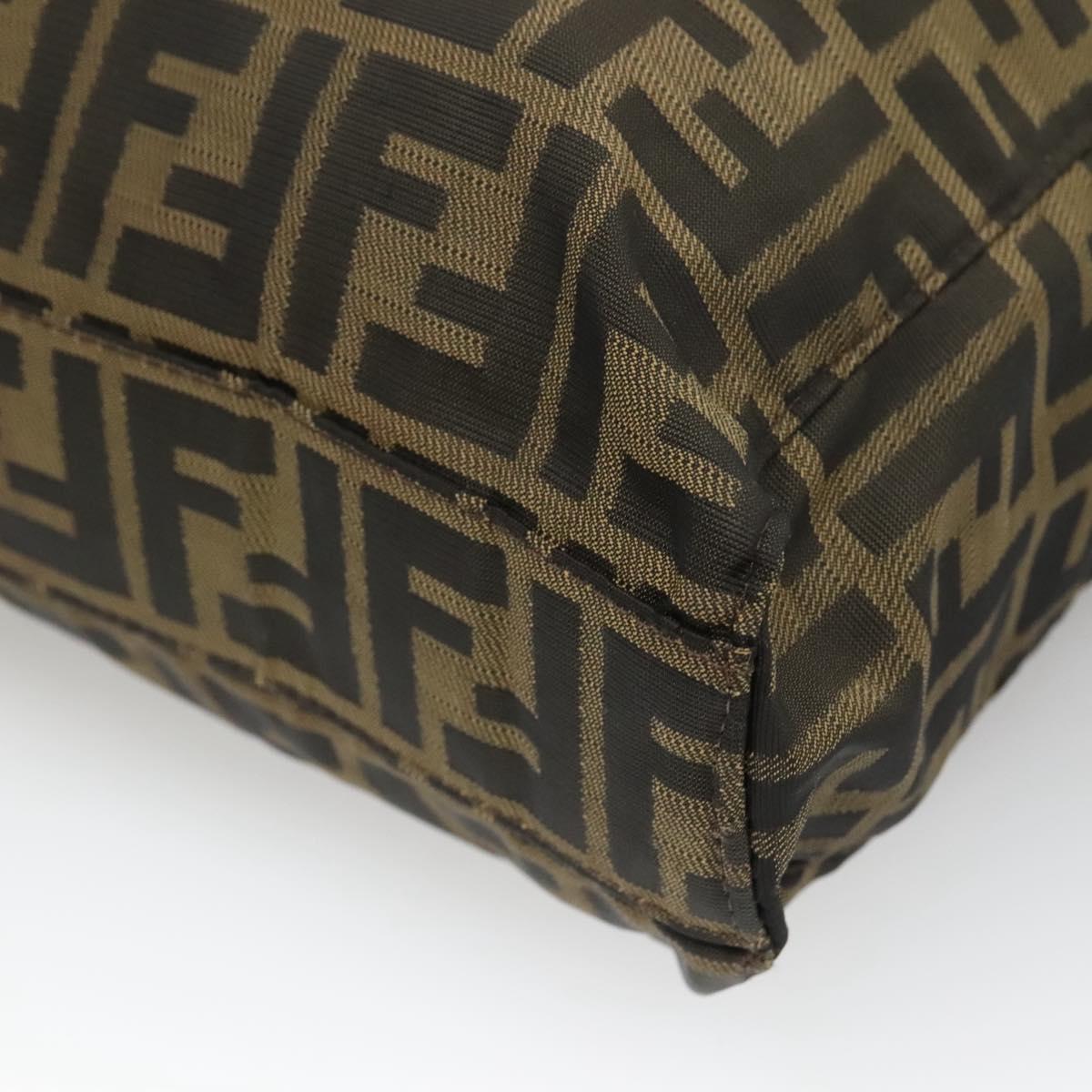 FENDI Zucca Canvas Tote Bag Black Brown Auth ep10285