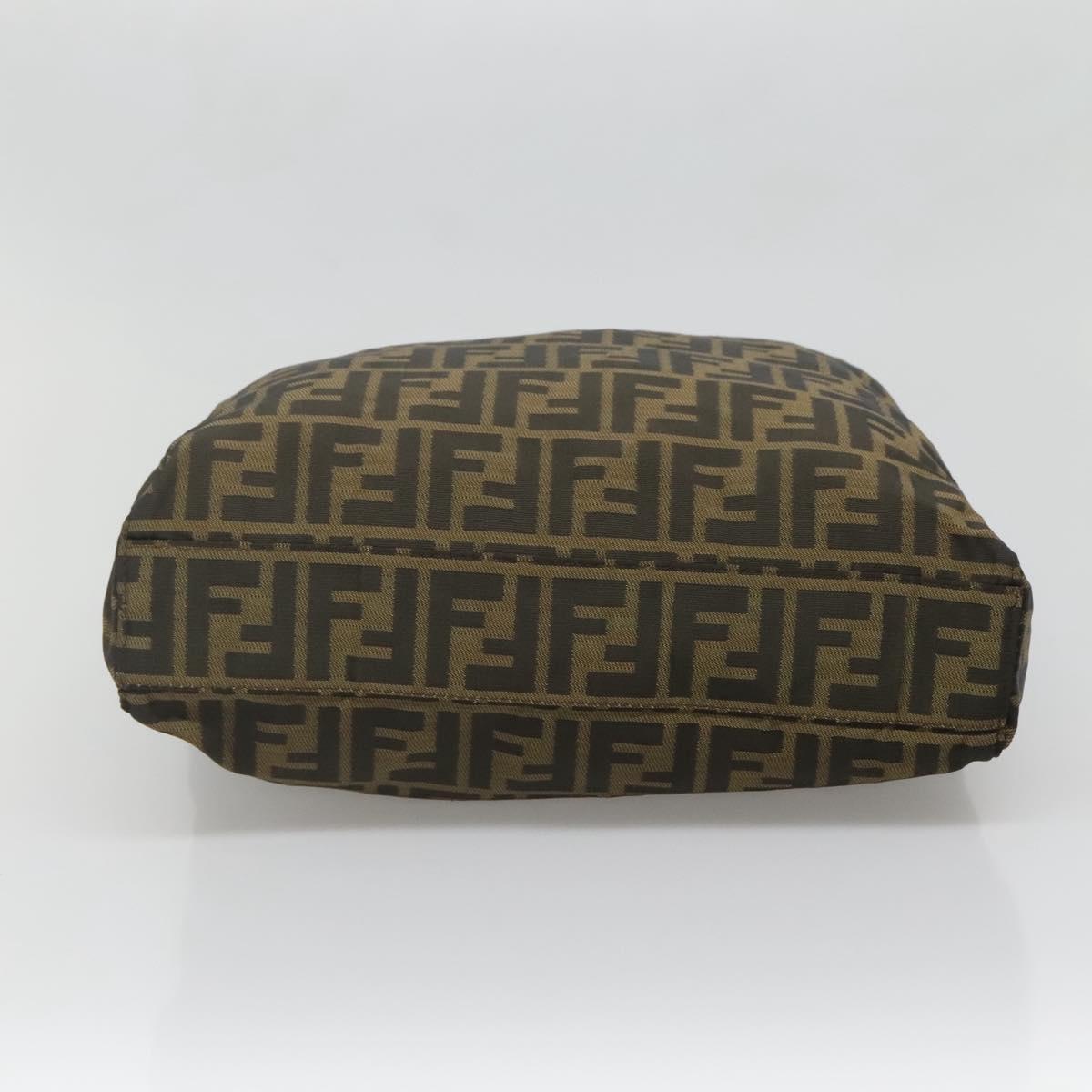 FENDI Zucca Canvas Tote Bag Black Brown Auth ep10285