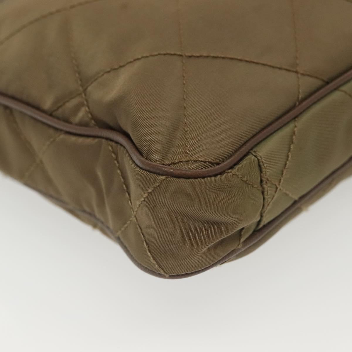 PRADA Shoulder Bag Nylon Brown Silver Auth ep10288