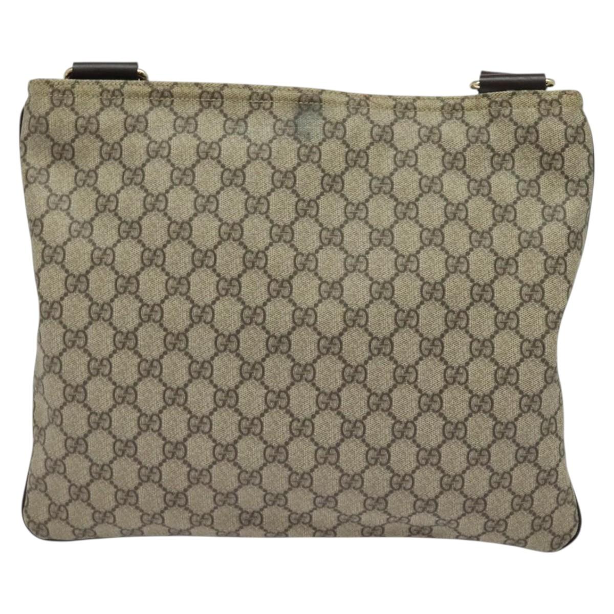 GUCCI GG Supreme Shoulder Bag PVC Beige Gold 201446 Auth ep10294