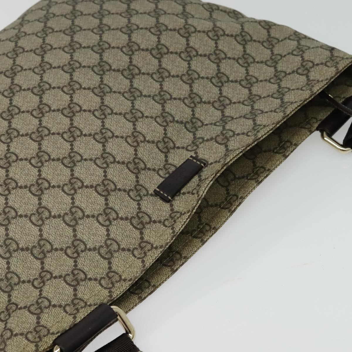 GUCCI GG Supreme Shoulder Bag PVC Beige Gold 201446 Auth ep10294