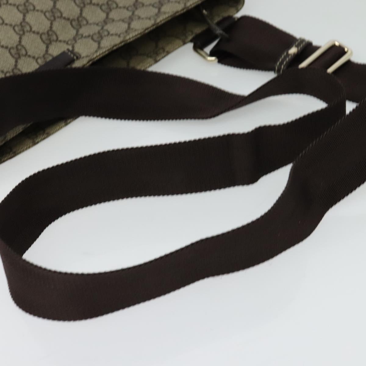 GUCCI GG Supreme Shoulder Bag PVC Beige Gold 201446 Auth ep10294