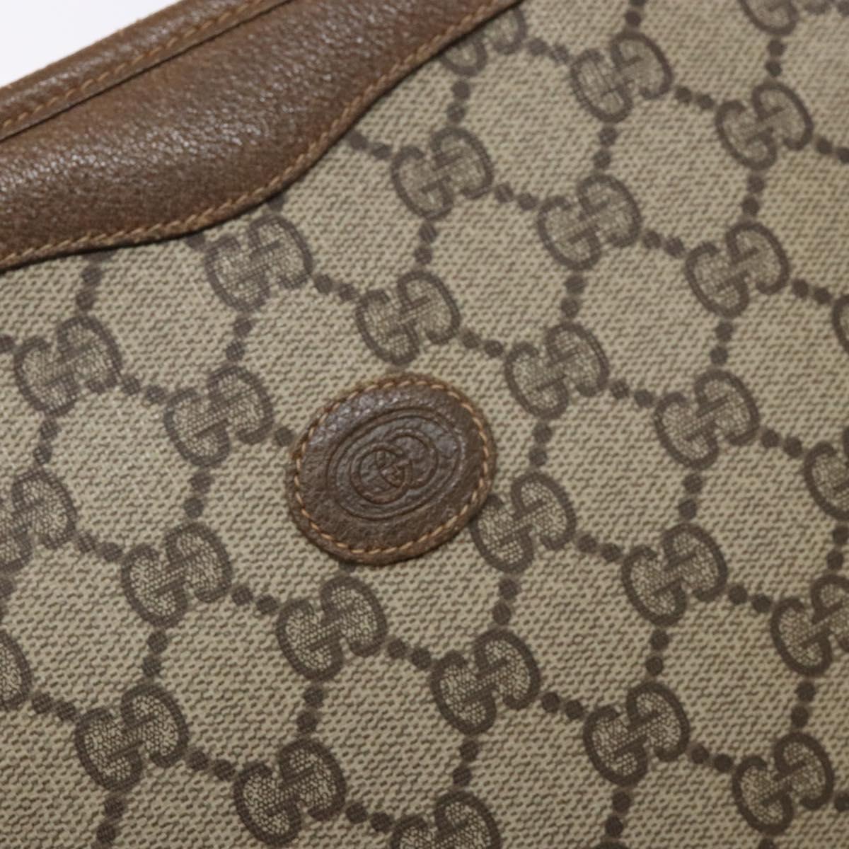 GUCCI GG Supreme Clutch Bag PVC Beige 97 01 038 Auth ep10297