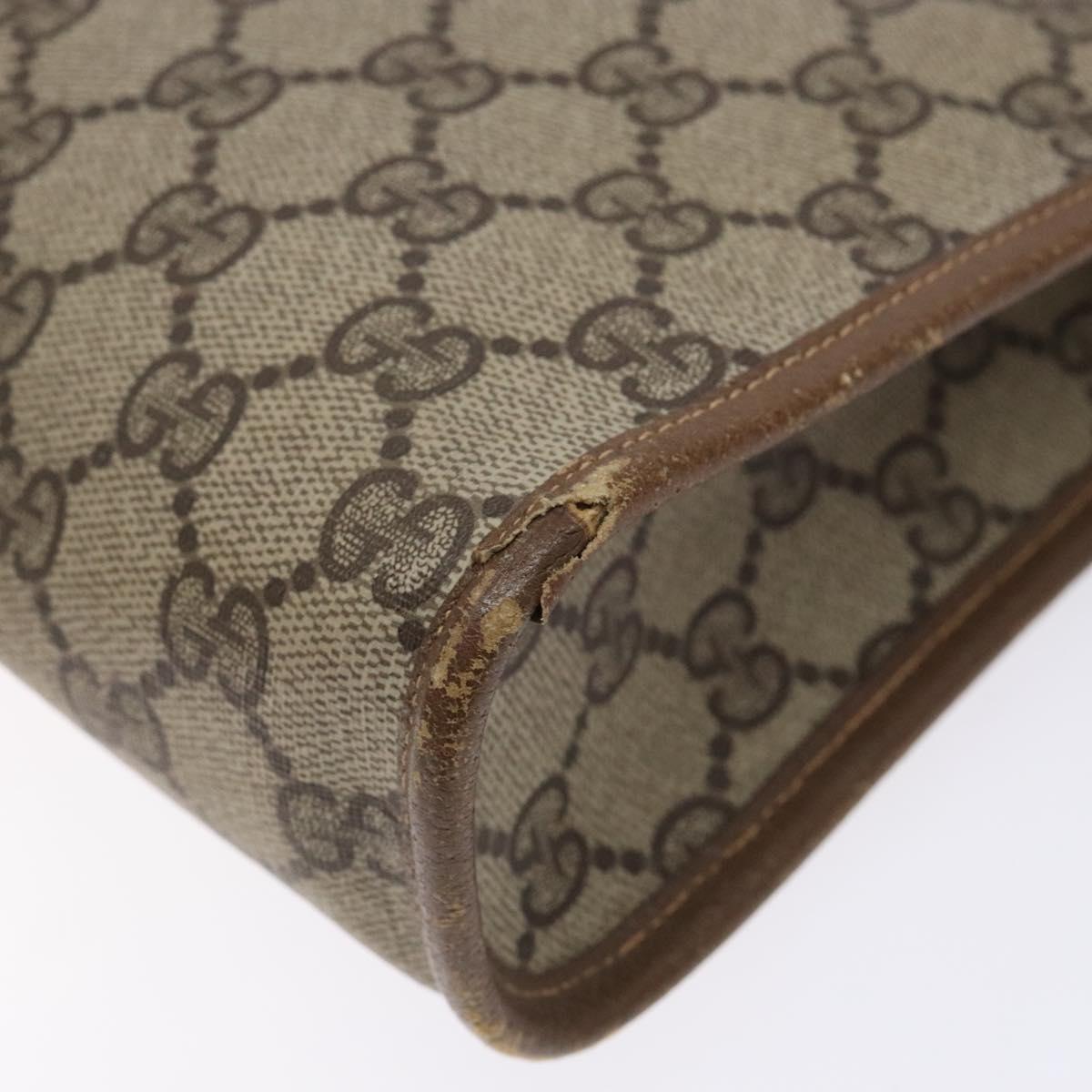 GUCCI GG Supreme Clutch Bag PVC Beige 97 01 038 Auth ep10297