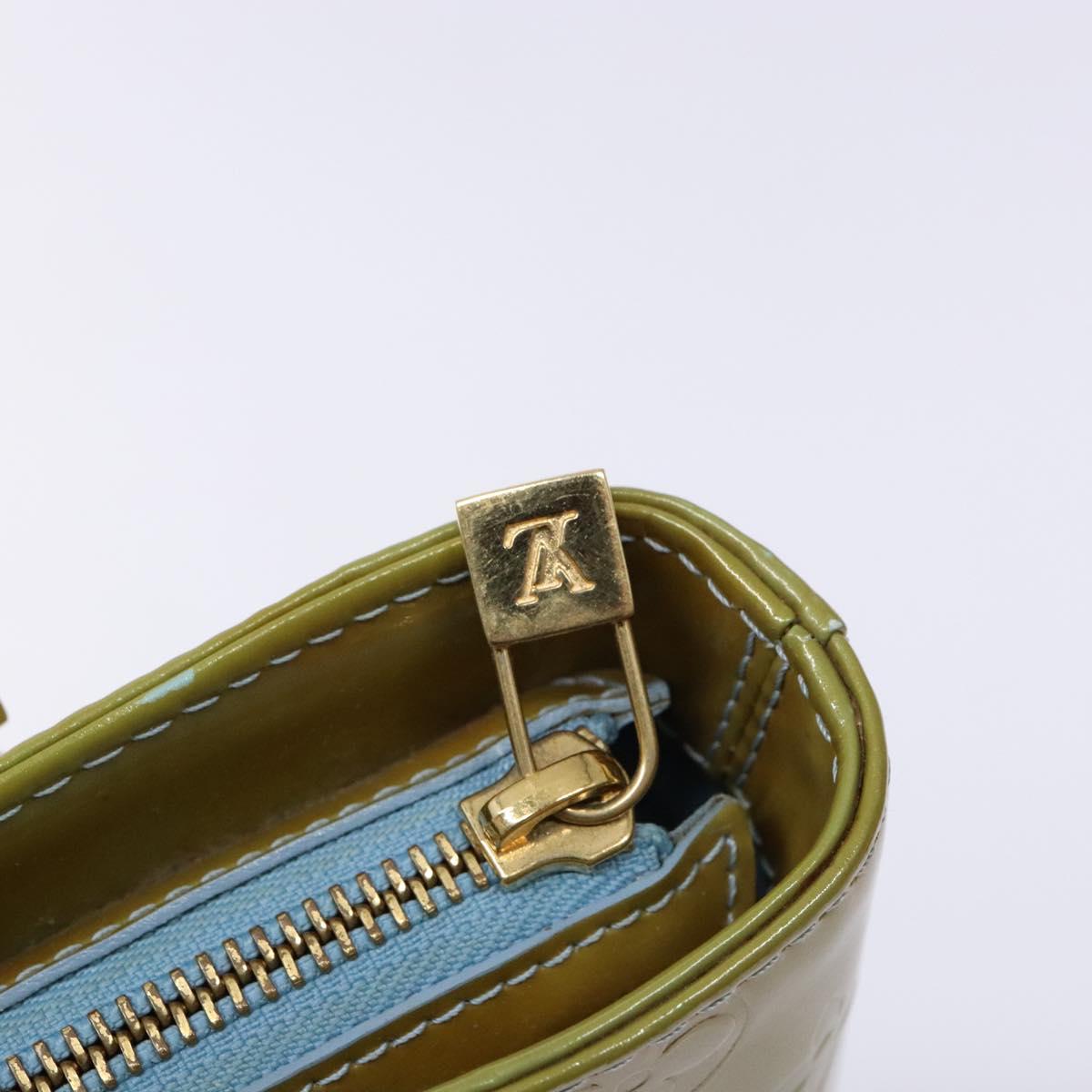 LOUIS VUITTON Monogram Vernis Houston Hand Bag Baby Blue M91005 LV Auth ep10301