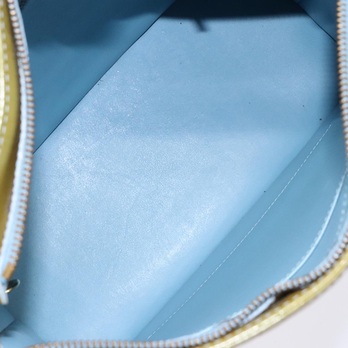 LOUIS VUITTON Monogram Vernis Houston Hand Bag Baby Blue M91005 LV Auth ep10301