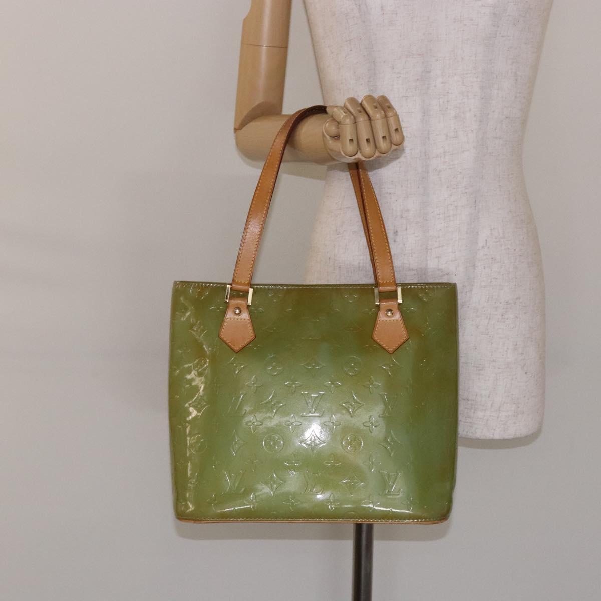 LOUIS VUITTON Monogram Vernis Houston Hand Bag Baby Blue M91005 LV Auth ep10301
