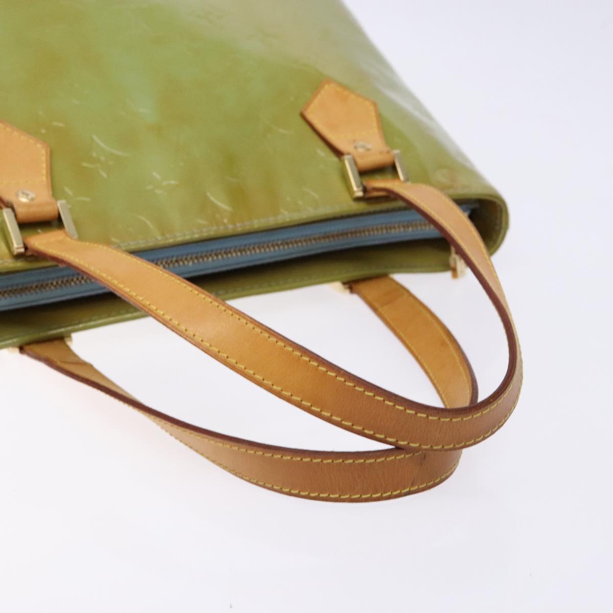 LOUIS VUITTON Monogram Vernis Houston Hand Bag Baby Blue M91005 LV Auth ep10301