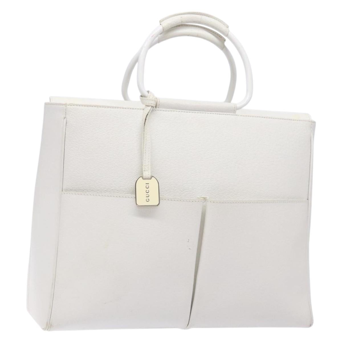 GUCCI Hand Bag Leather White 002 2865 1313 Auth ep10303
