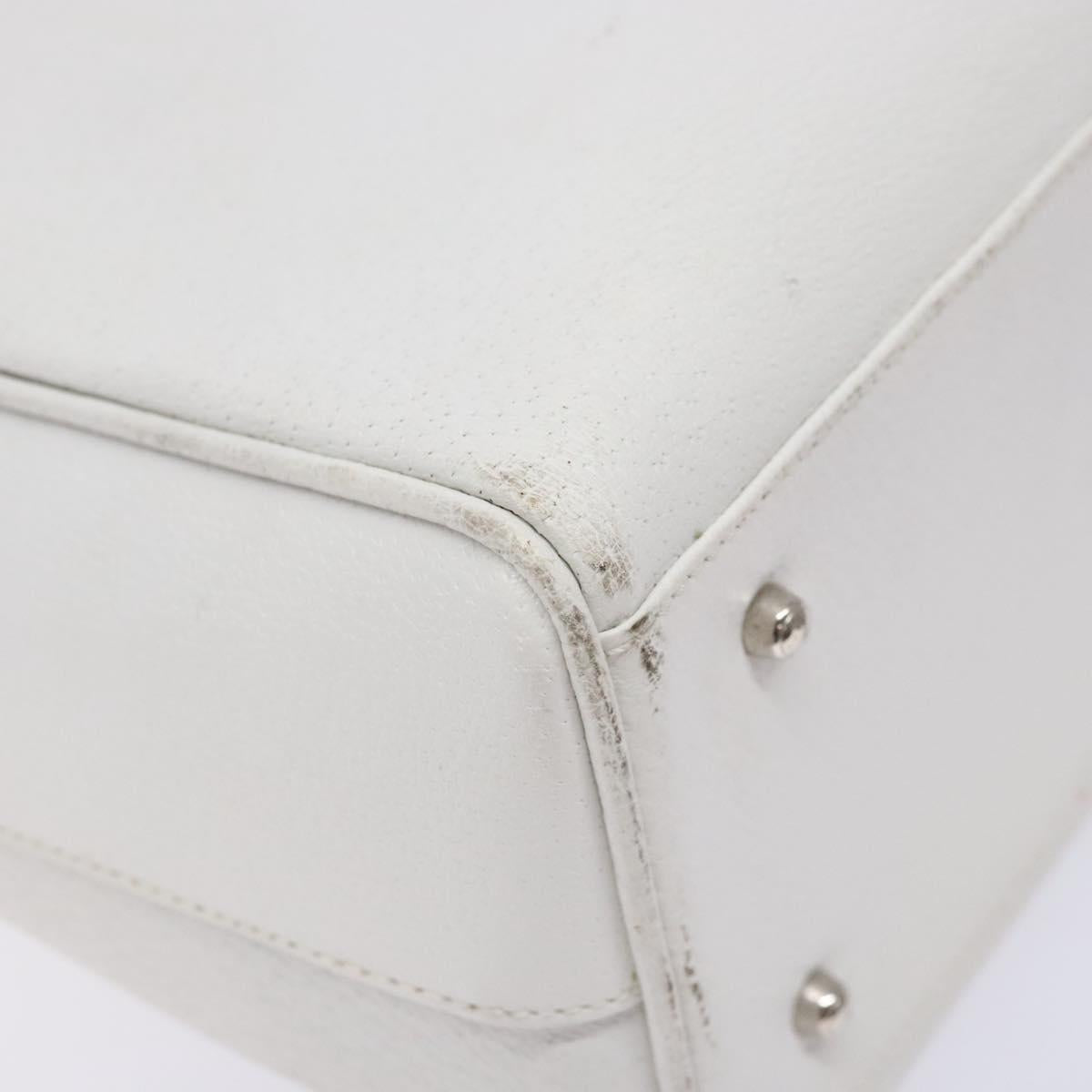 GUCCI Hand Bag Leather White 002 2865 1313 Auth ep10303