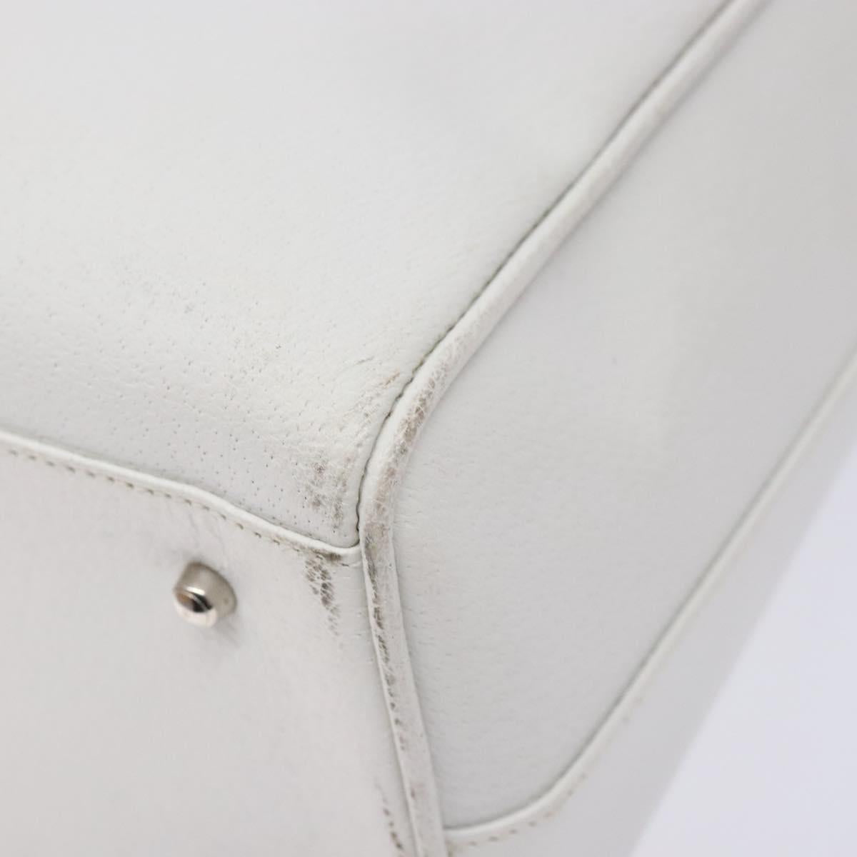 GUCCI Hand Bag Leather White 002 2865 1313 Auth ep10303