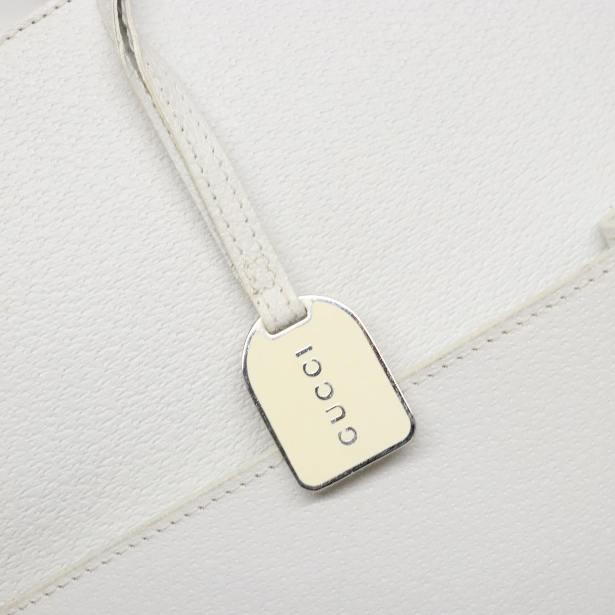 GUCCI Hand Bag Leather White 002 2865 1313 Auth ep10303