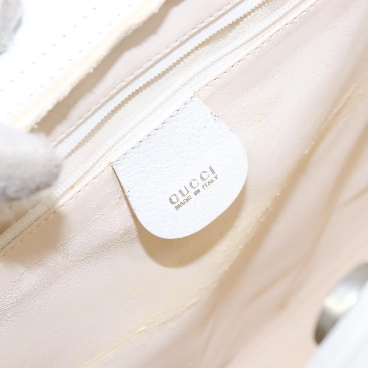 GUCCI Hand Bag Leather White 002 2865 1313 Auth ep10303