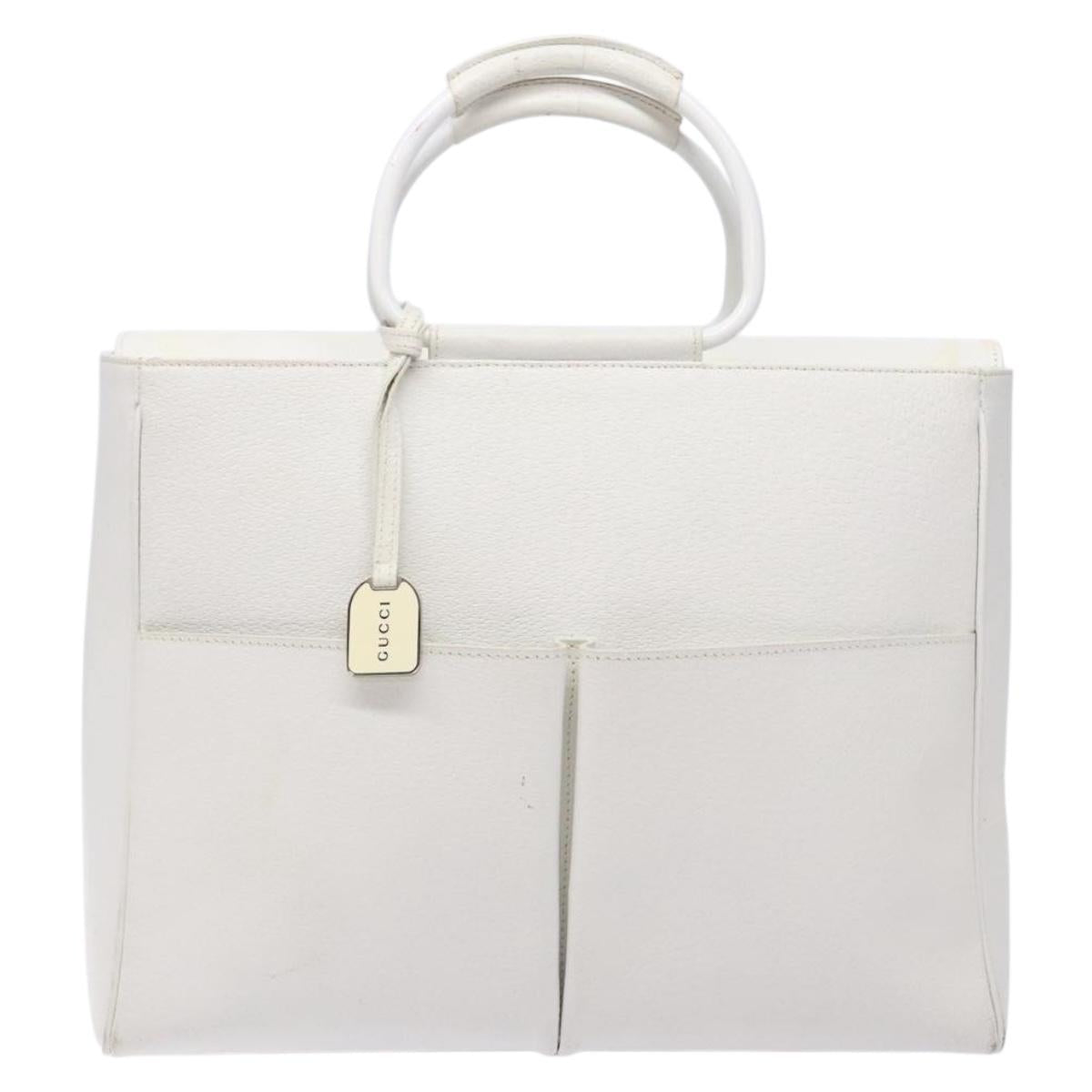 GUCCI Hand Bag Leather White 002 2865 1313 Auth ep10303