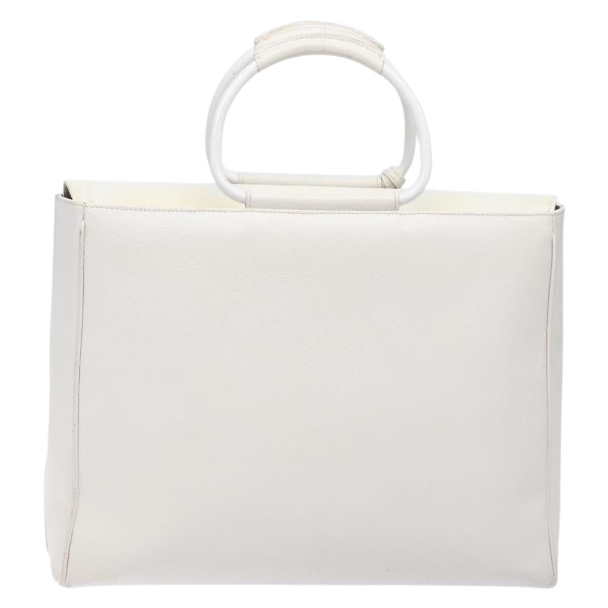 GUCCI Hand Bag Leather White 002 2865 1313 Auth ep10303