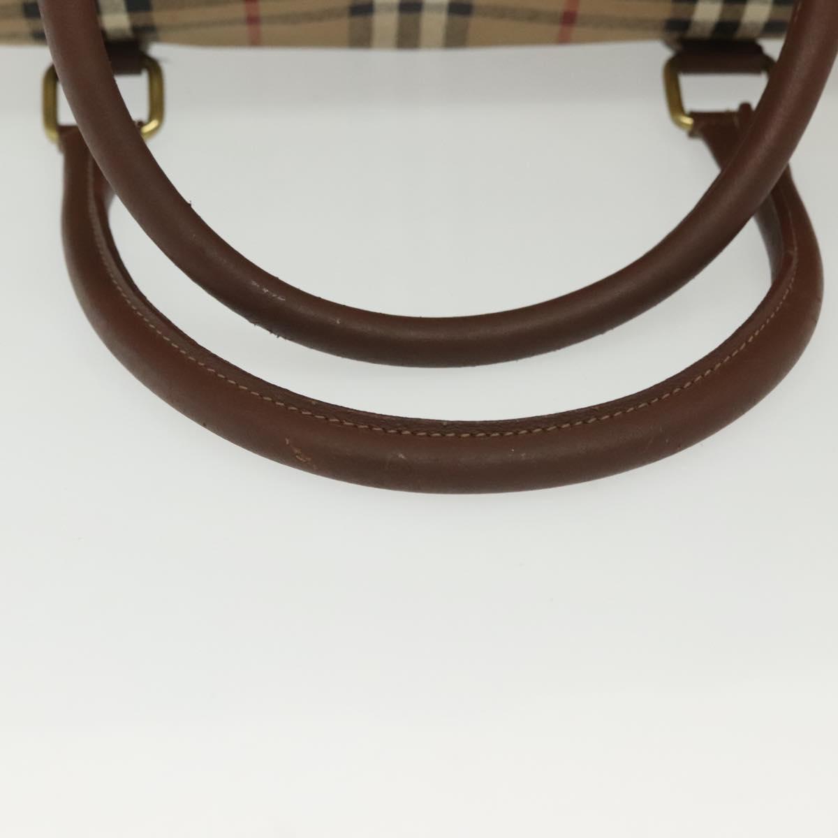 Burberrys Nova Check Boston Bag PVC 2way Beige Auth ep10305