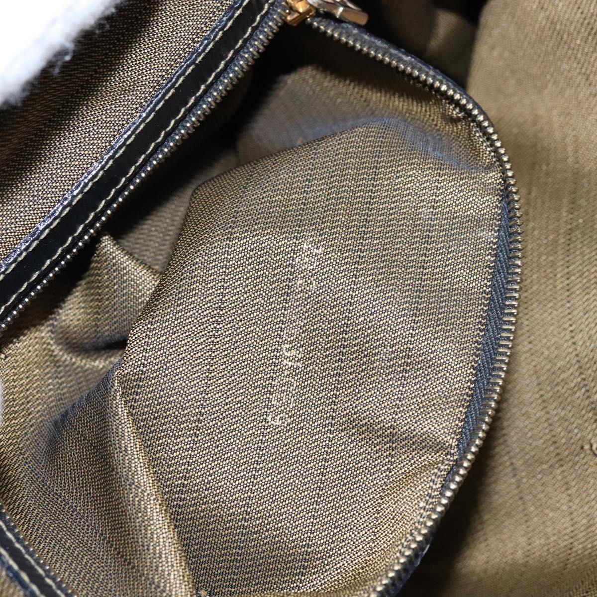 FENDI Zucca Canvas Hand Bag Black Brown Auth ep10313