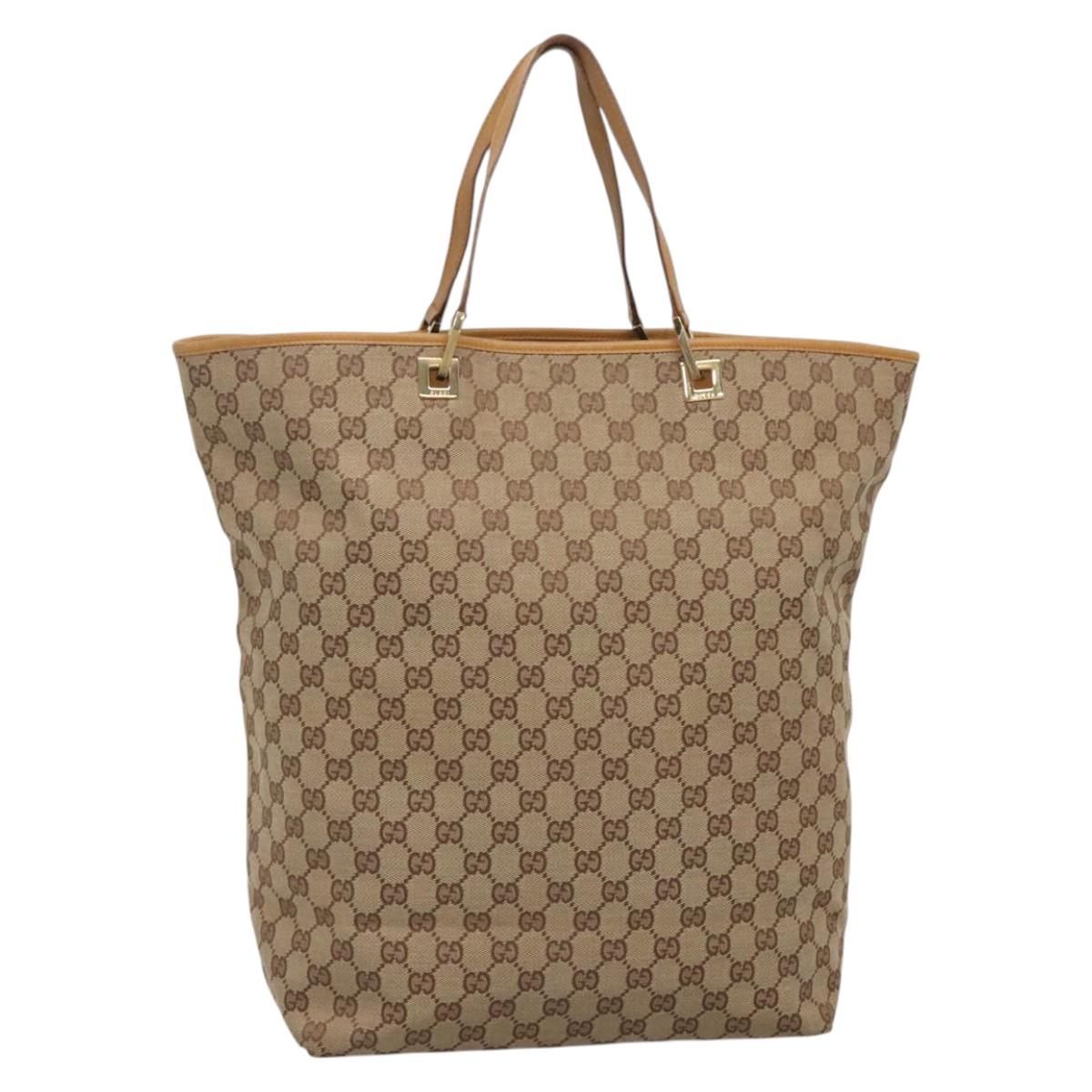 GUCCI GG Canvas Tote Bag Beige Gold 002 1097 2404 Auth ep10320