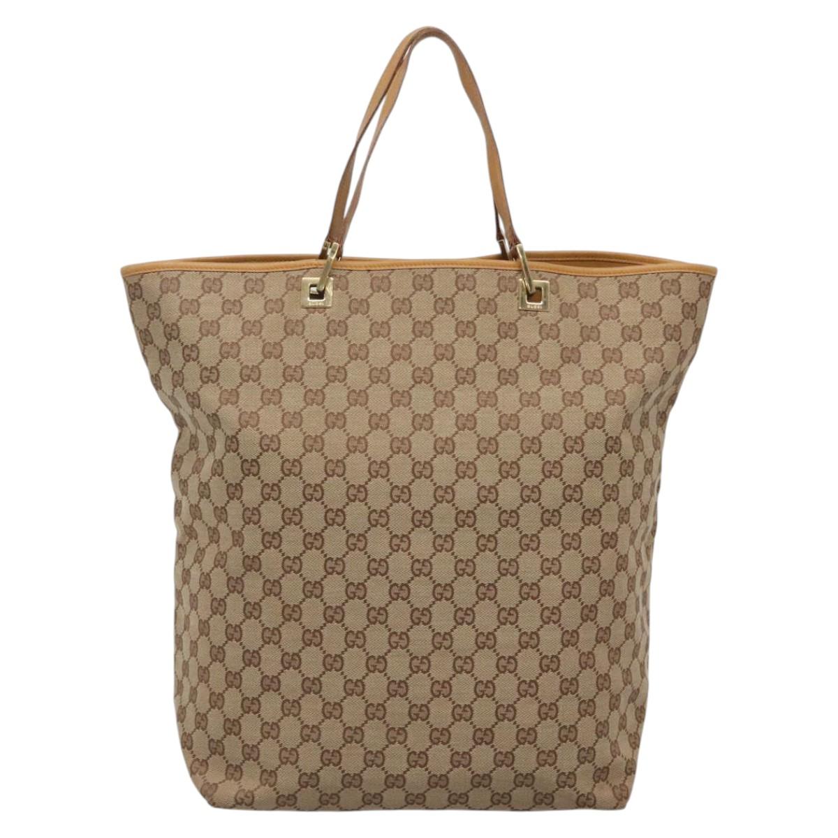 GUCCI GG Canvas Tote Bag Beige Gold 002 1097 2404 Auth ep10320