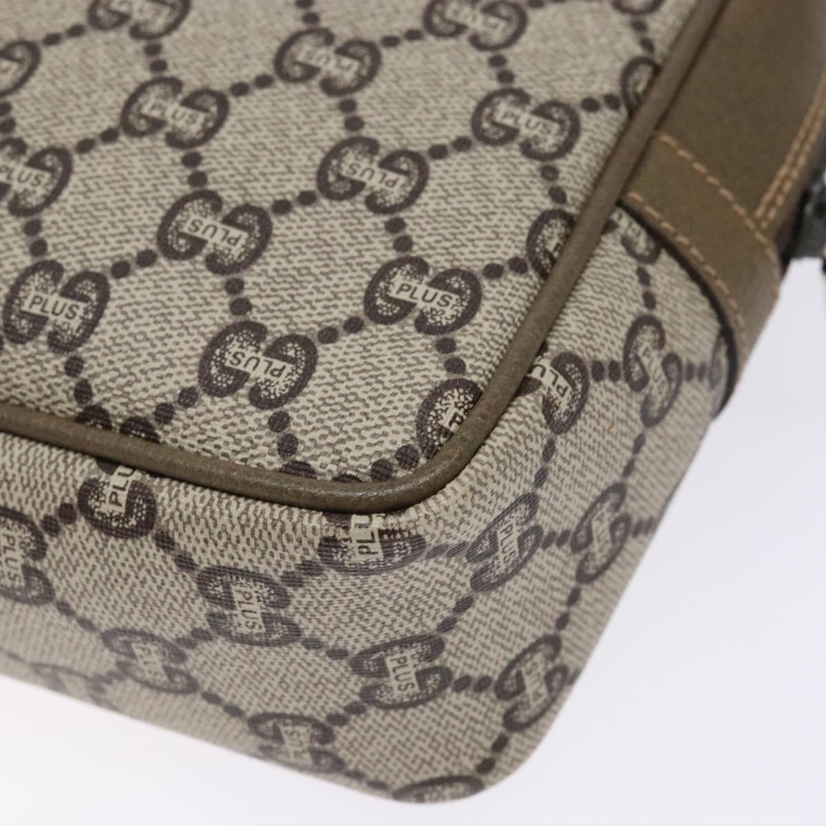 GUCCI GG Plus Supreme Clutch Bag PVC Beige Auth ep10321