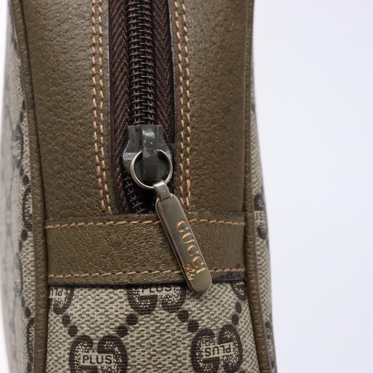 GUCCI GG Plus Supreme Clutch Bag PVC Beige Auth ep10321