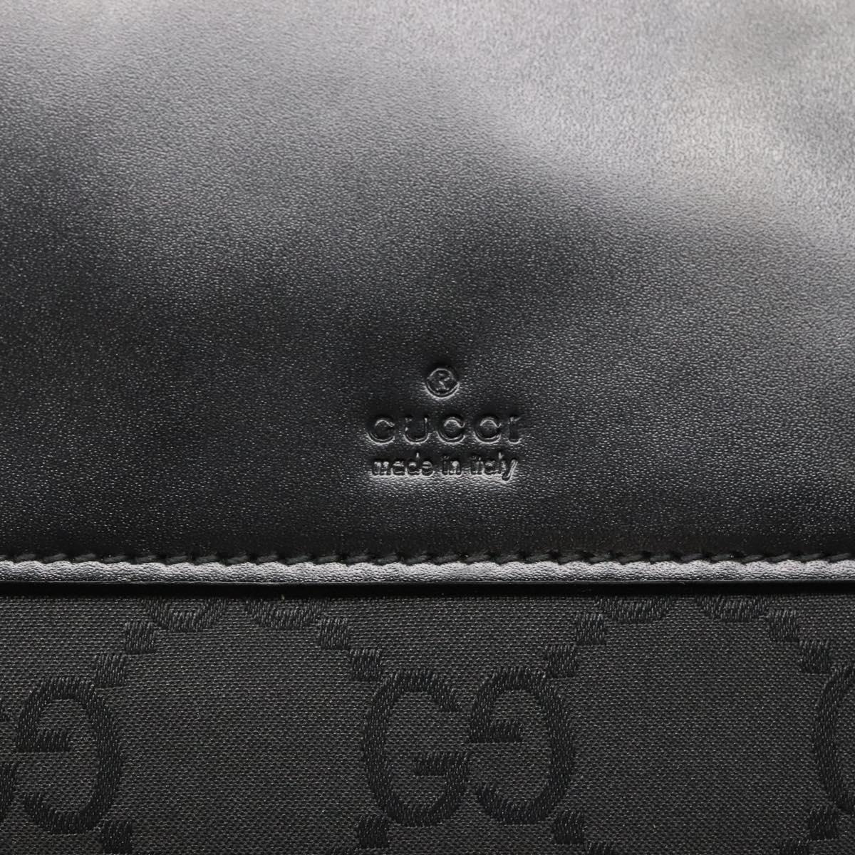 GUCCI GG Canvas Tote Bag Outlet Black Silver 180450 Auth ep10324