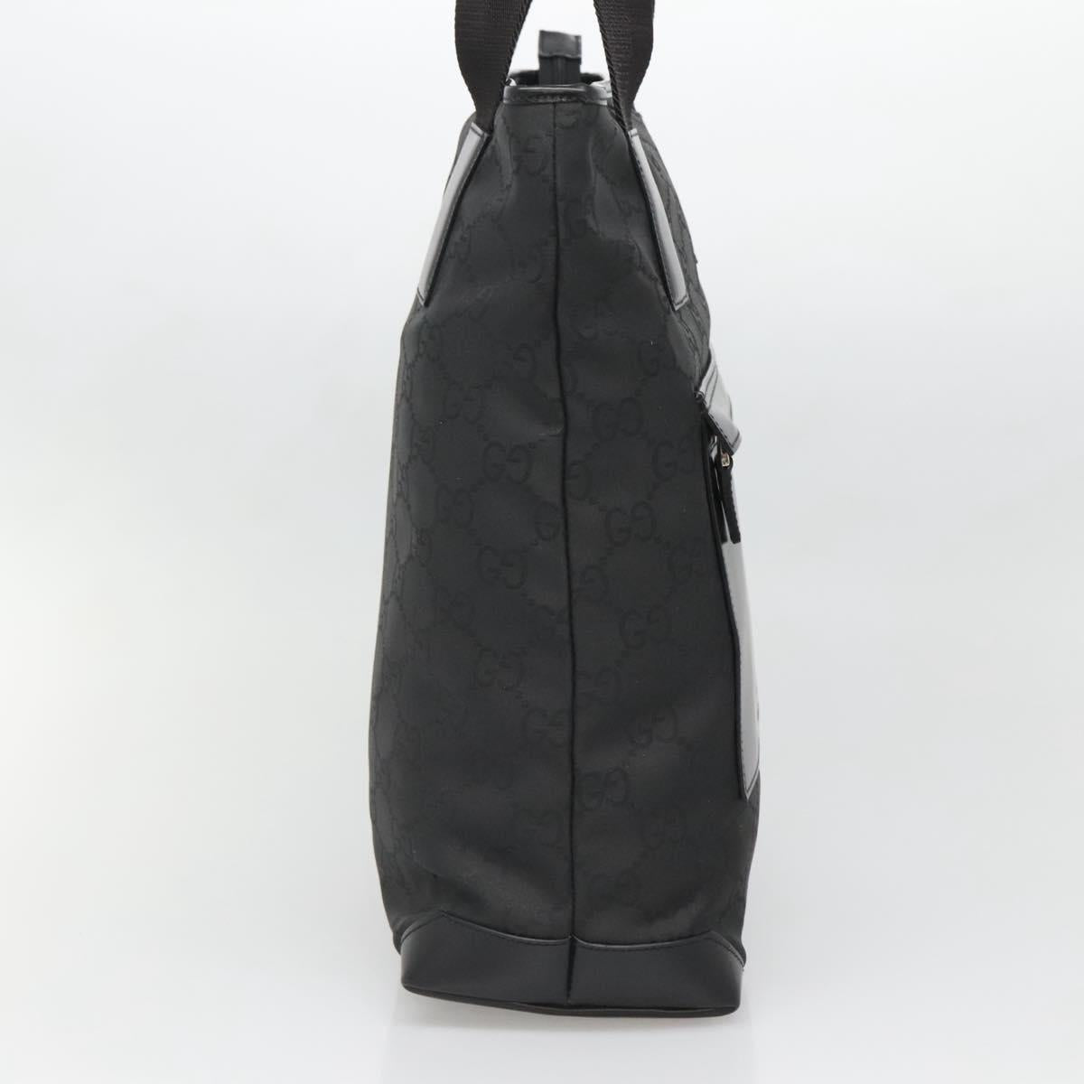 GUCCI GG Canvas Tote Bag Outlet Black Silver 180450 Auth ep10324