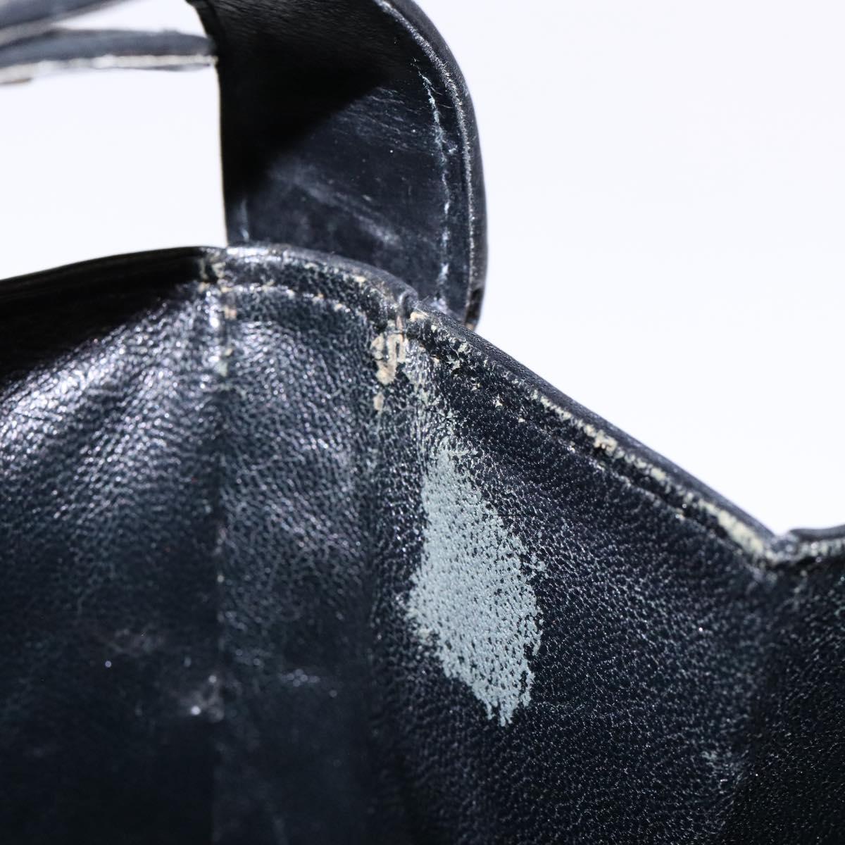 GUCCI Shoulder Bag Leather Black Gold Auth ep10326