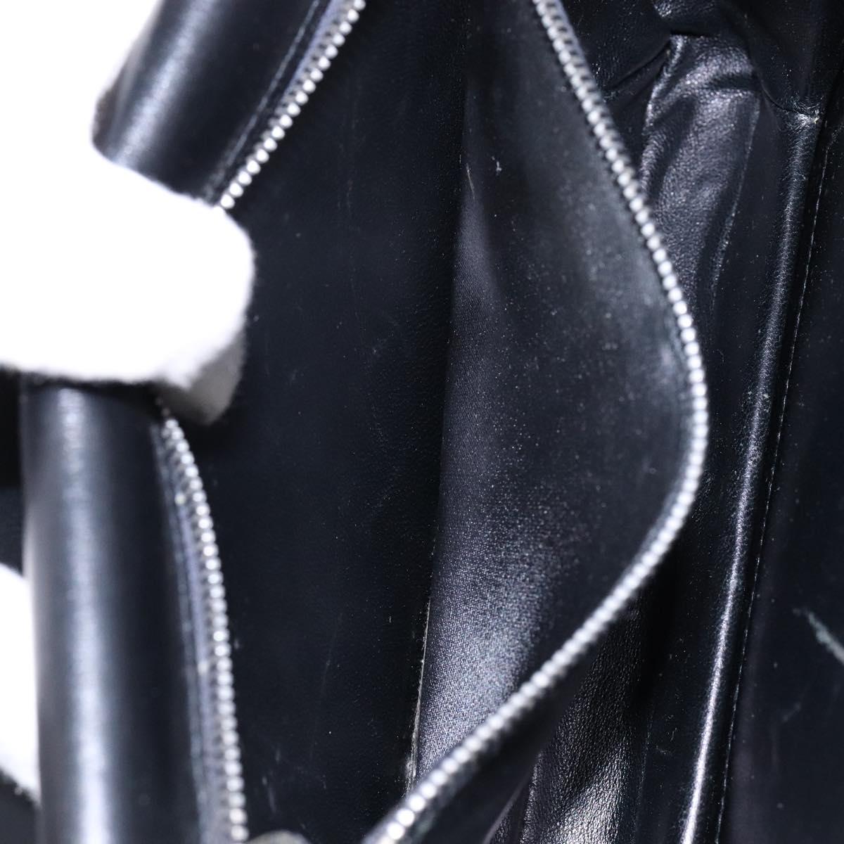 GUCCI Shoulder Bag Leather Black Gold Auth ep10326