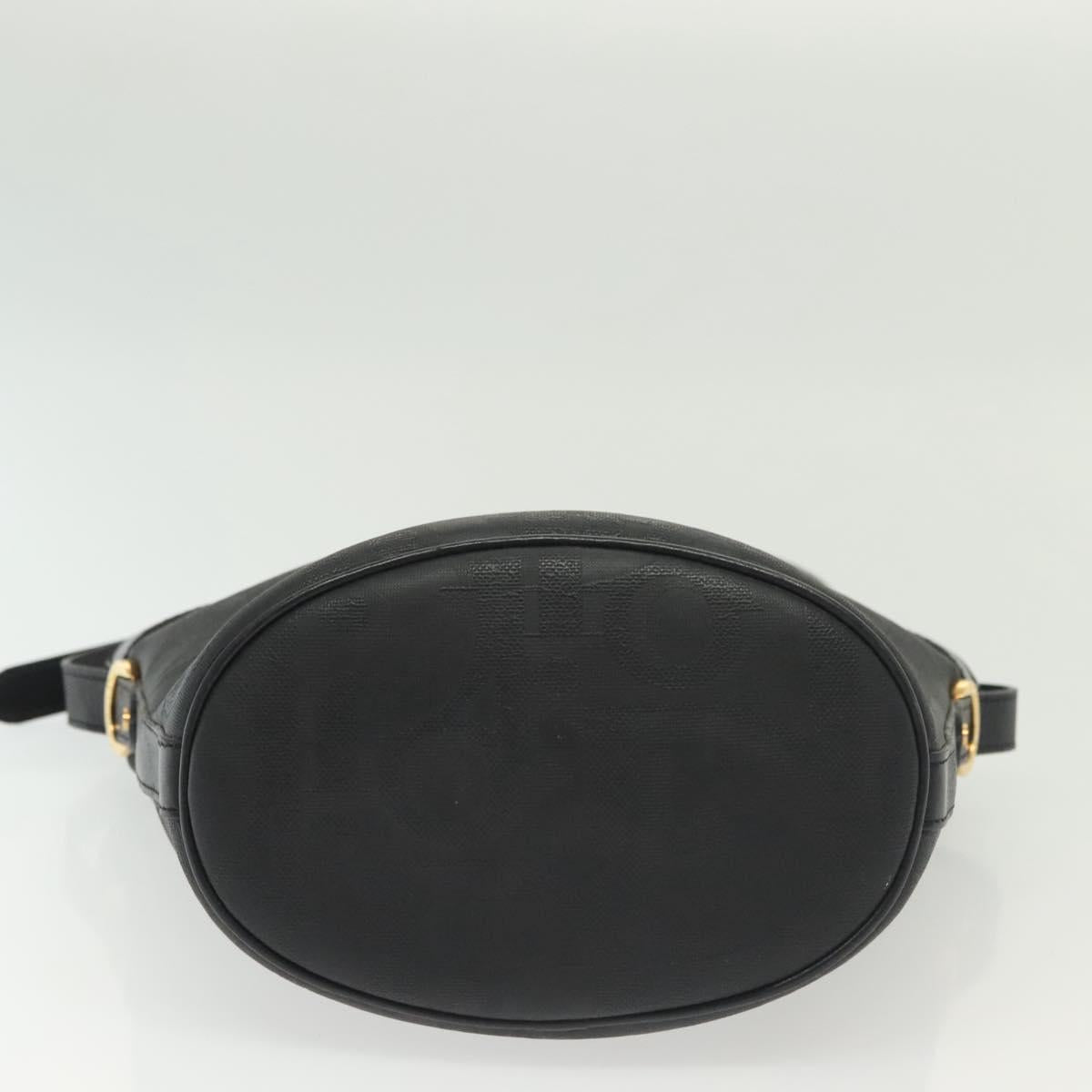 Christian Dior Trotter Canvas Shoulder Bag Black Gold Auth ep10350