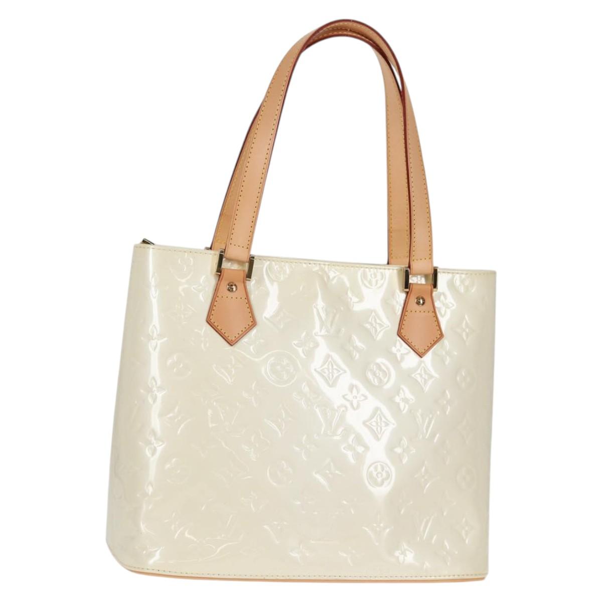 LOUIS VUITTON Monogram Vernis Houston Hand Bag Perle M91342 LV Auth ep10355A