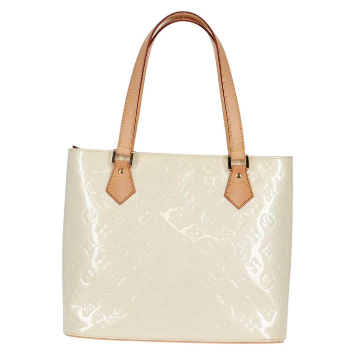 LOUIS VUITTON Monogram Vernis Houston Hand Bag Perle M91342 LV Auth ep10355A