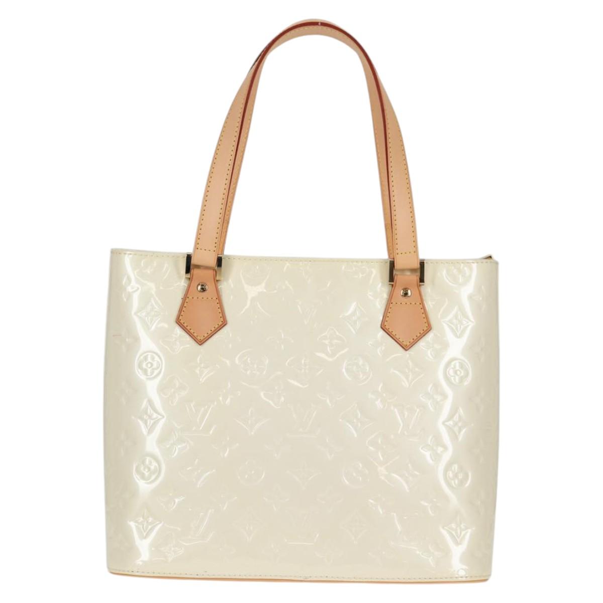 LOUIS VUITTON Monogram Vernis Houston Hand Bag Perle M91342 LV Auth ep10355A