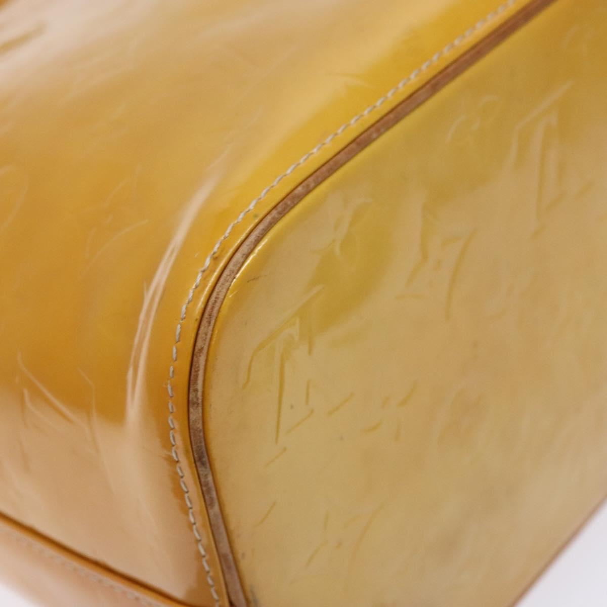 LOUIS VUITTON Monogram Vernis Houston Hand Bag Beige M91004 LV Auth ep10359