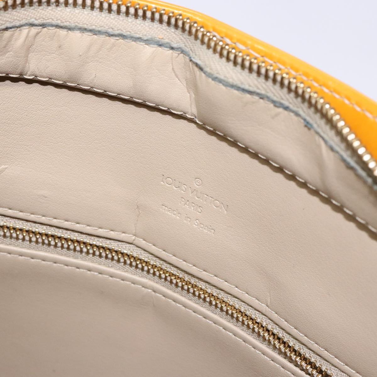 LOUIS VUITTON Monogram Vernis Houston Hand Bag Beige M91004 LV Auth ep10359