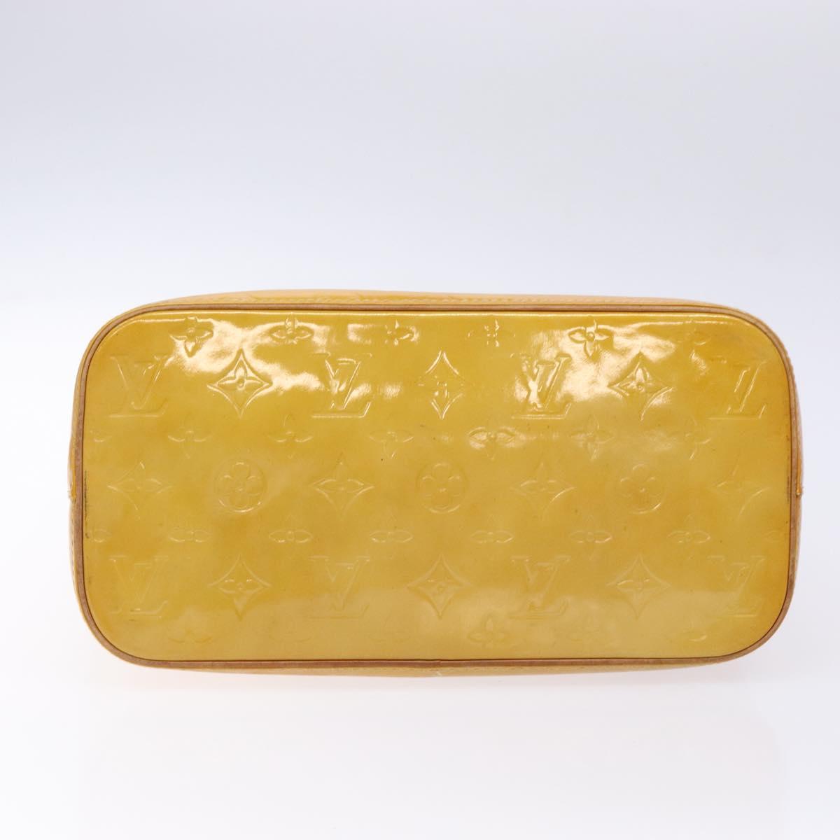 LOUIS VUITTON Monogram Vernis Houston Hand Bag Beige M91004 LV Auth ep10359