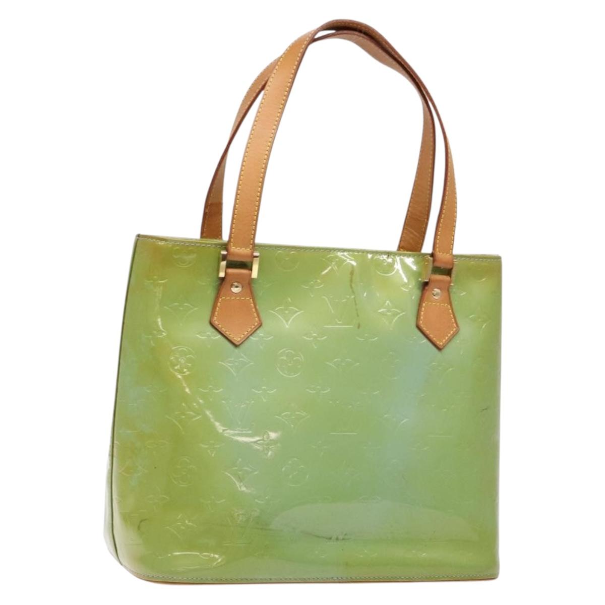 LOUIS VUITTON Monogram Vernis Houston Hand Bag Baby Blue M91005 LV Auth ep10362