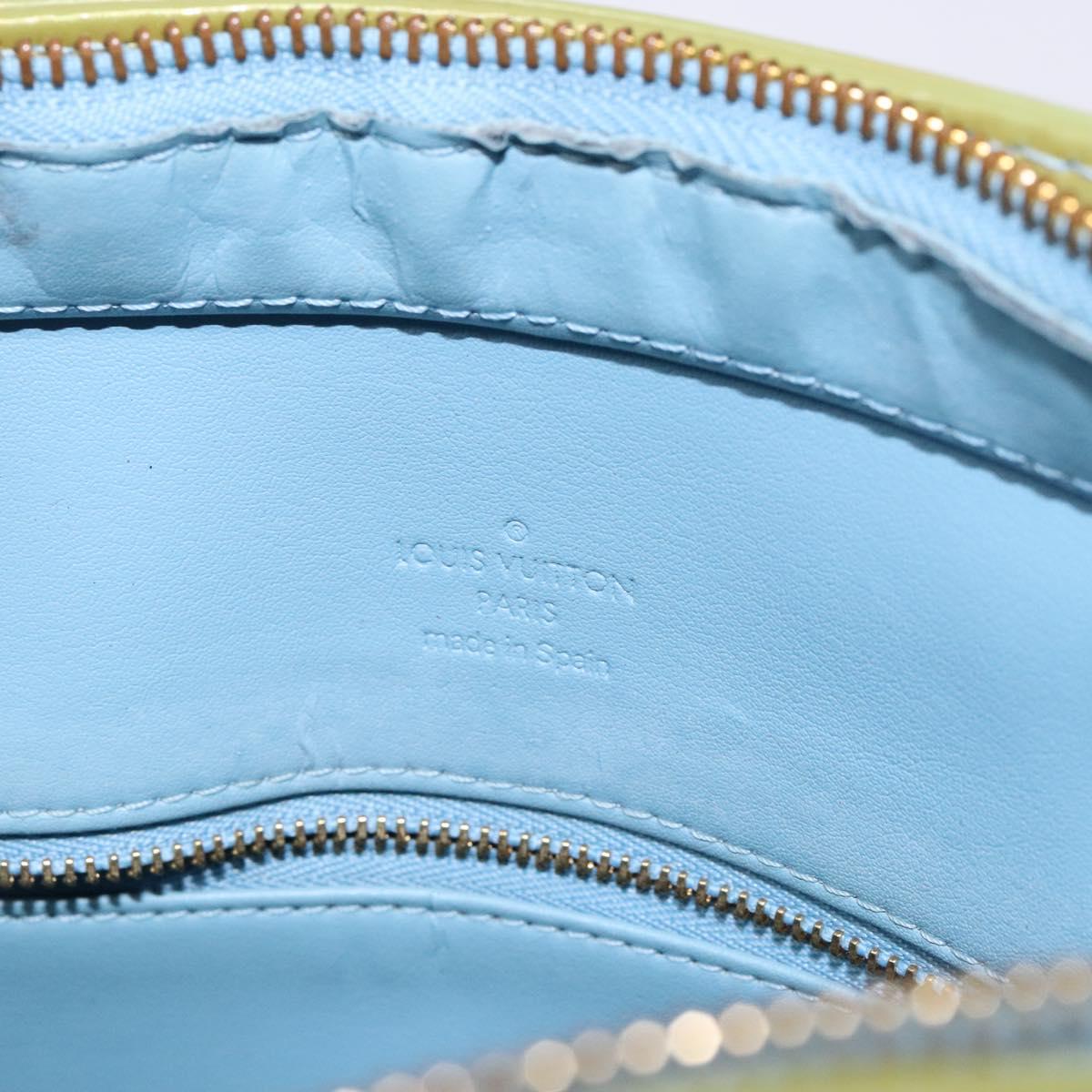 LOUIS VUITTON Monogram Vernis Houston Hand Bag Baby Blue M91005 LV Auth ep10362