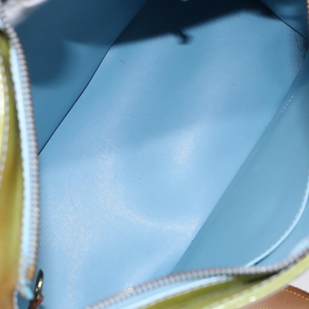 LOUIS VUITTON Monogram Vernis Houston Hand Bag Baby Blue M91005 LV Auth ep10362