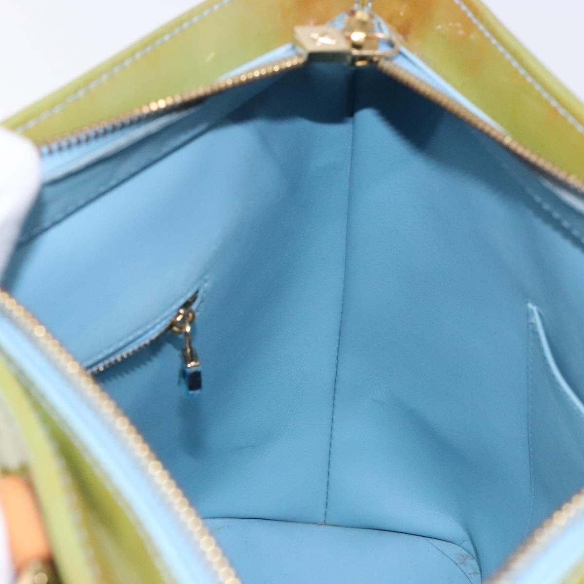 LOUIS VUITTON Monogram Vernis Houston Hand Bag Baby Blue M91005 LV Auth ep10362