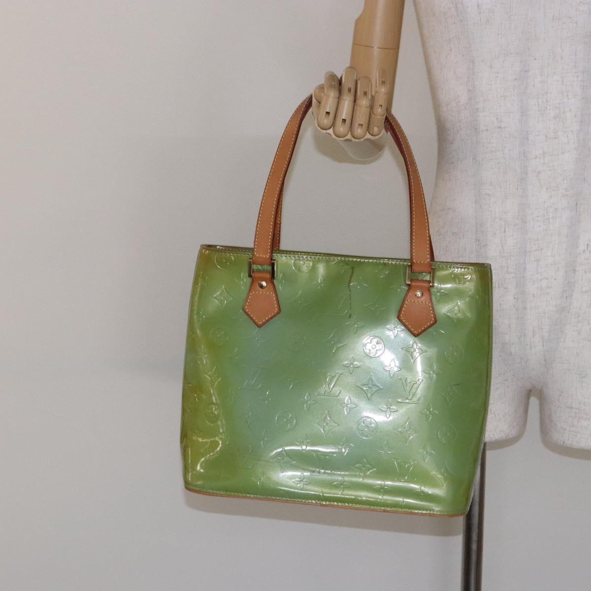 LOUIS VUITTON Monogram Vernis Houston Hand Bag Baby Blue M91005 LV Auth ep10362