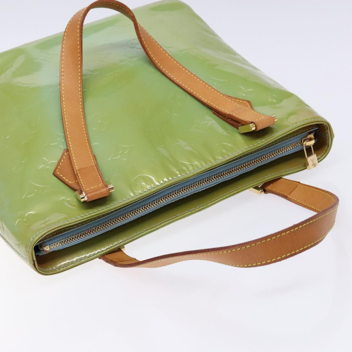 LOUIS VUITTON Monogram Vernis Houston Hand Bag Baby Blue M91005 LV Auth ep10362