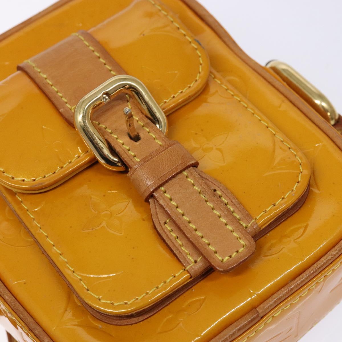 LOUIS VUITTON Monogram Vernis Christie PM Shoulder Bag Jaune M91110 Auth ep10365