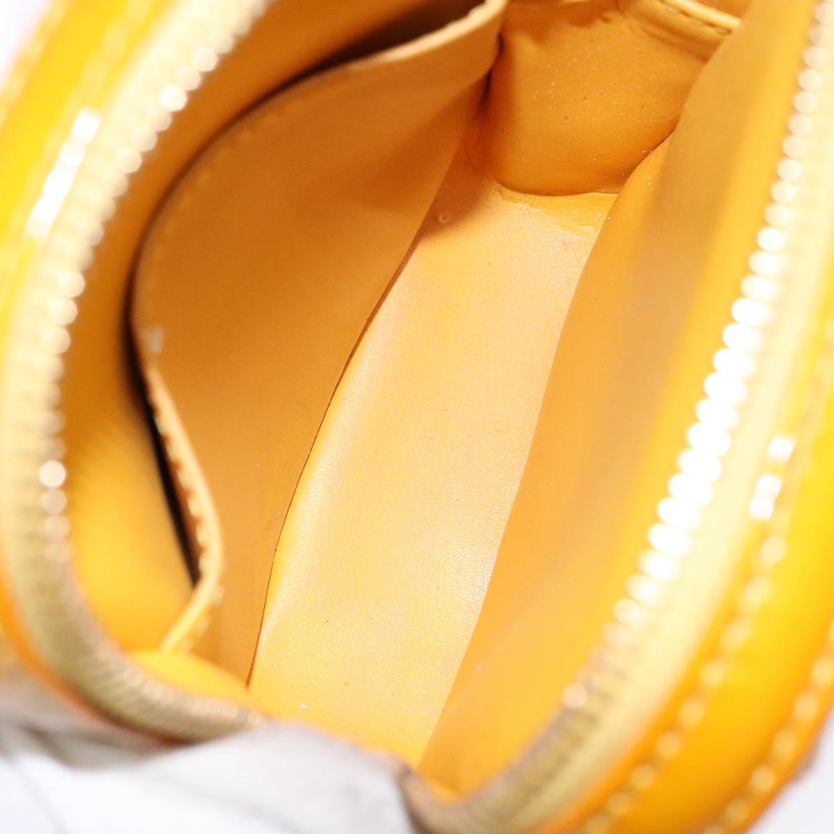 LOUIS VUITTON Monogram Vernis Christie PM Shoulder Bag Jaune M91110 Auth ep10365