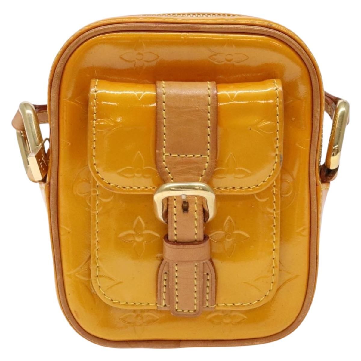 LOUIS VUITTON Monogram Vernis Christie PM Shoulder Bag Jaune M91110 Auth ep10365