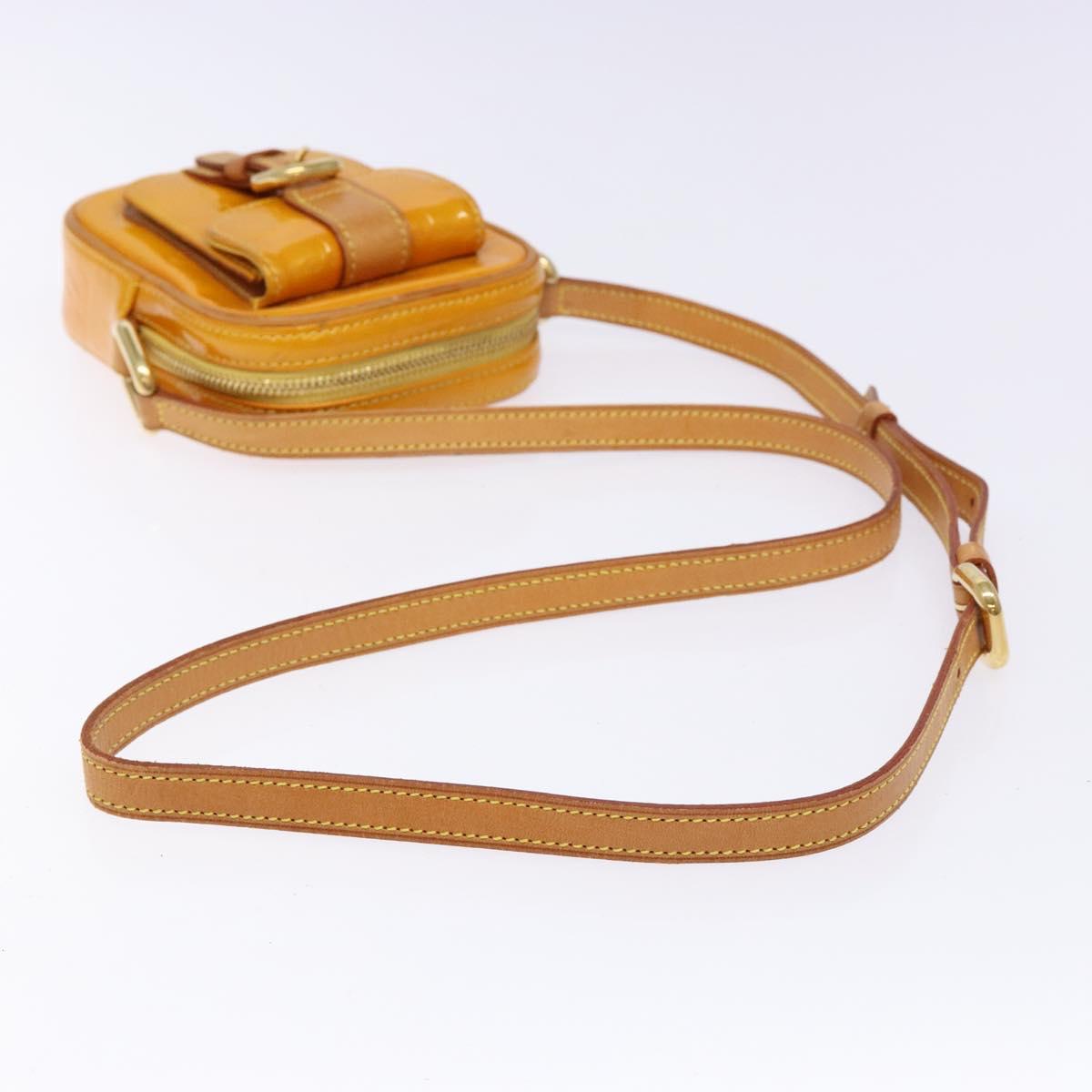 LOUIS VUITTON Monogram Vernis Christie PM Shoulder Bag Jaune M91110 Auth ep10365