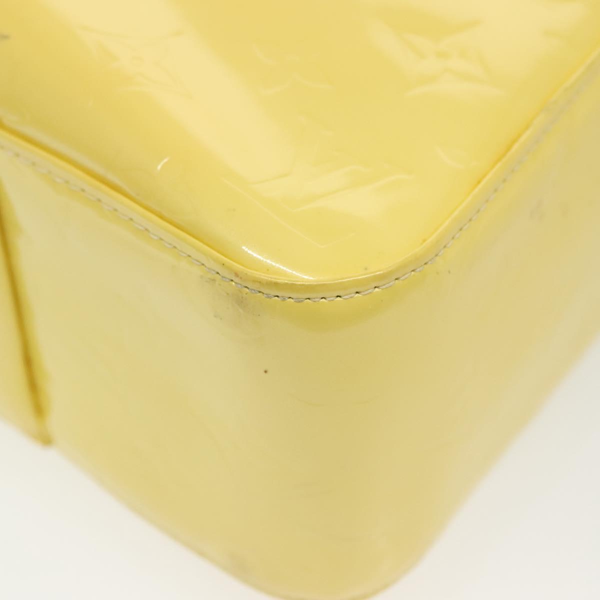 LOUIS VUITTON Monogram Vernis Columbus Tote Bag Lime Yellow M91047 Auth ep10370