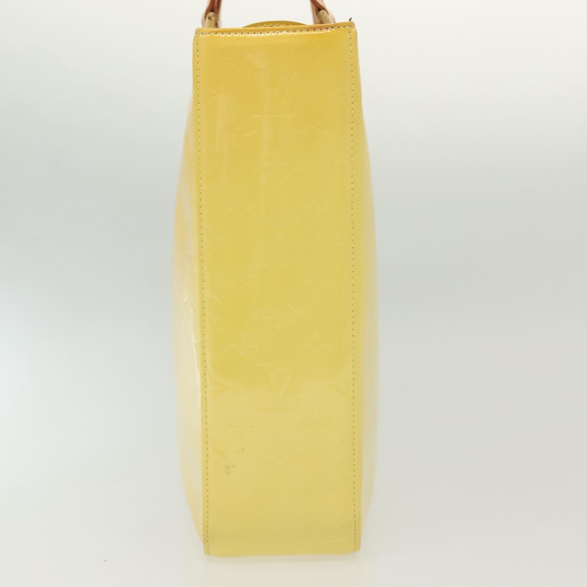 LOUIS VUITTON Monogram Vernis Columbus Tote Bag Lime Yellow M91047 Auth ep10370